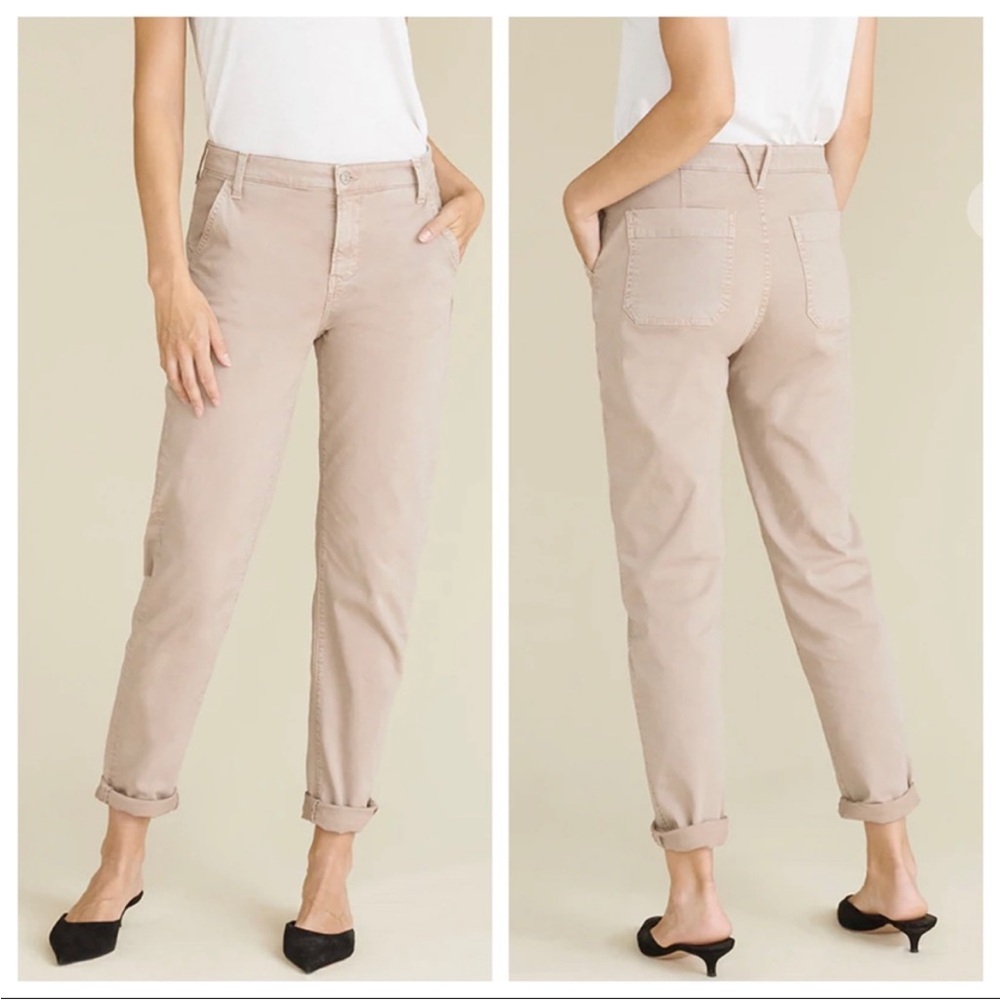 Veronica Beard Ayla Chino High Rise Classic Relaxed Fit Pants In Khaki Size 26/2
